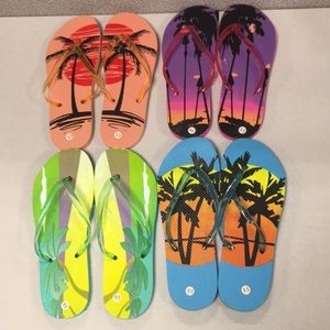 Flip Flops Tropical Print Set of 4